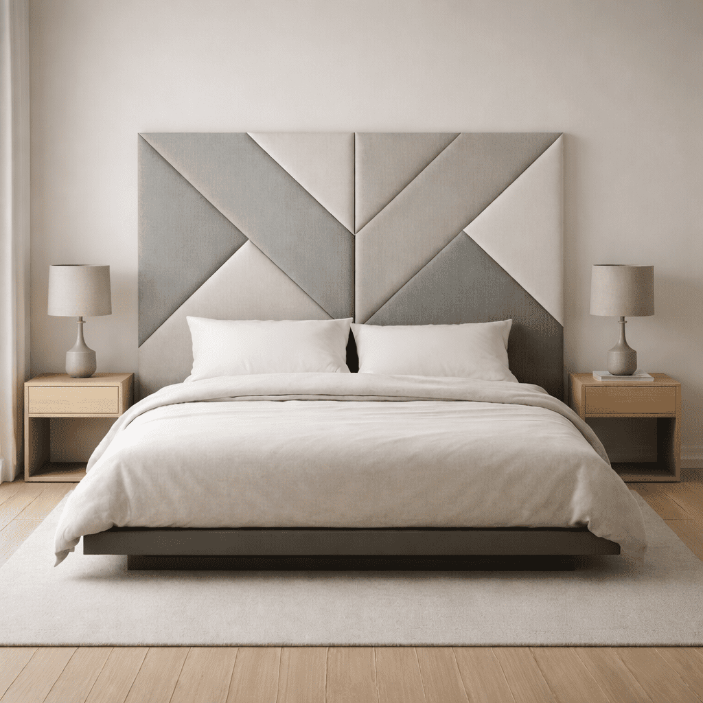 Geometric Upholstered Bed